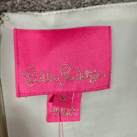 Lilly Pulitzer Dana Shift Dress in Gold Metallic Resort Boucle - Picture 4 of 11